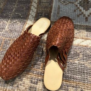 Nisolo Woven Mules Brown NWT